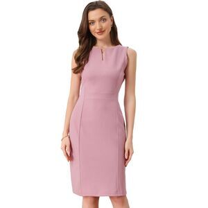 Sheath Dress Striped Sleeveless Bodycon Pencil Dresses Dark Pink